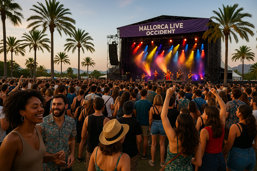 Concierto al aire libre en Mallorca al atardecer